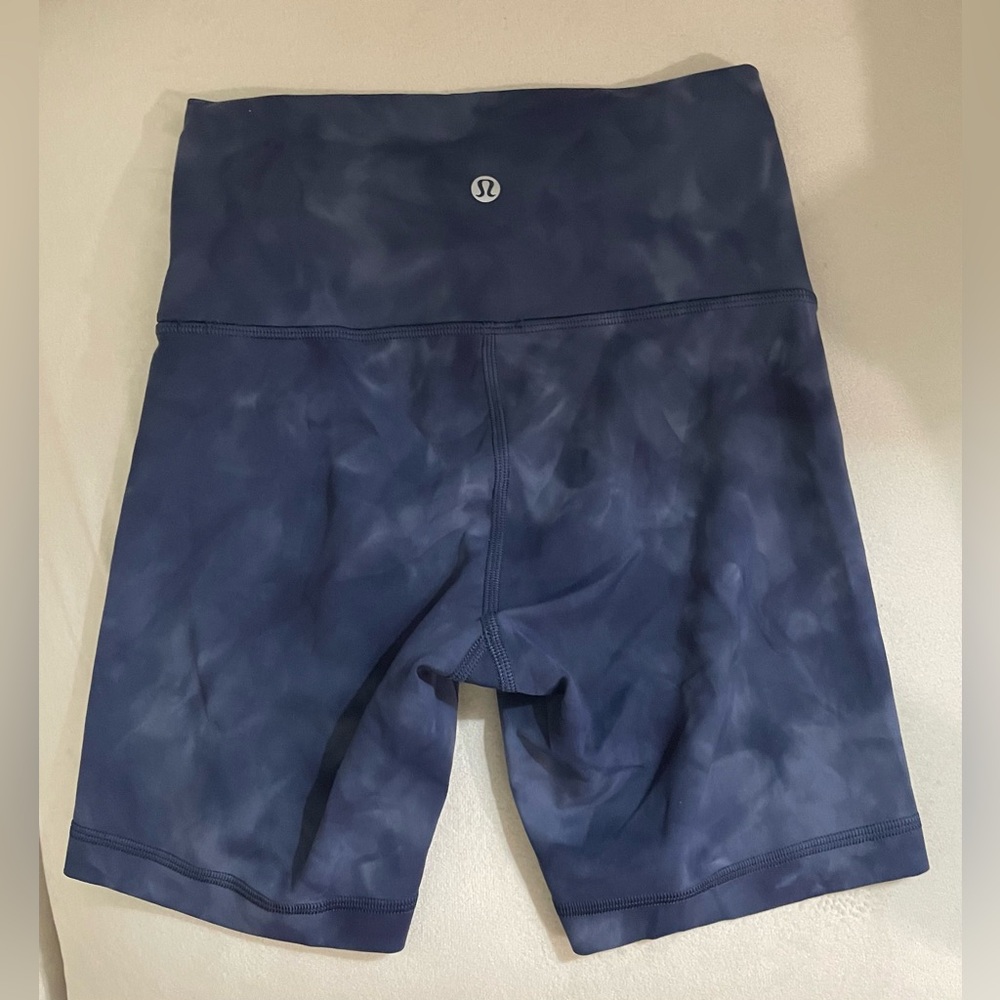 Lululemon Wunder Train High Rise 6” Shorts Diamond Dye Shade Naval Blue Size 4 - Picture 8 of 11